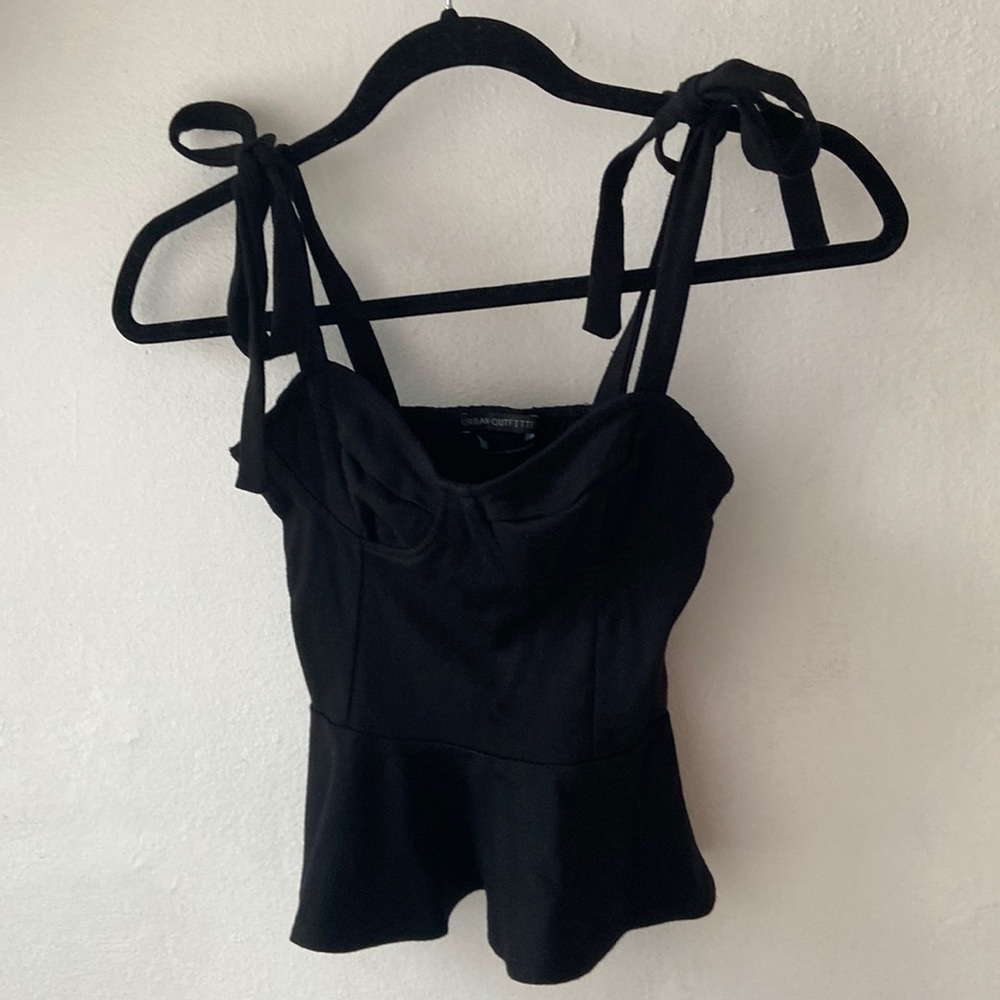 Knit peplum fitted top